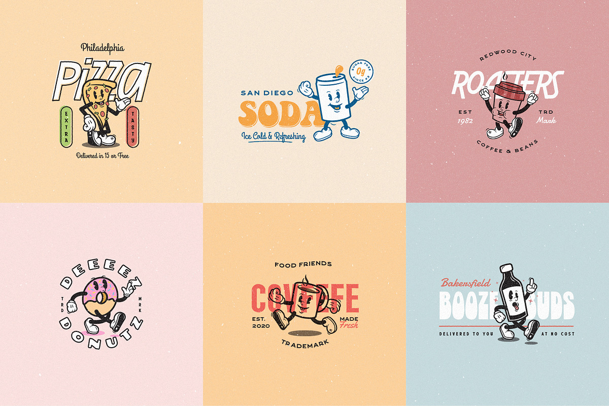 Food Friends Vintage Mascots & Logos, a Food Illustration by Staple. (Photo 7 of 8)