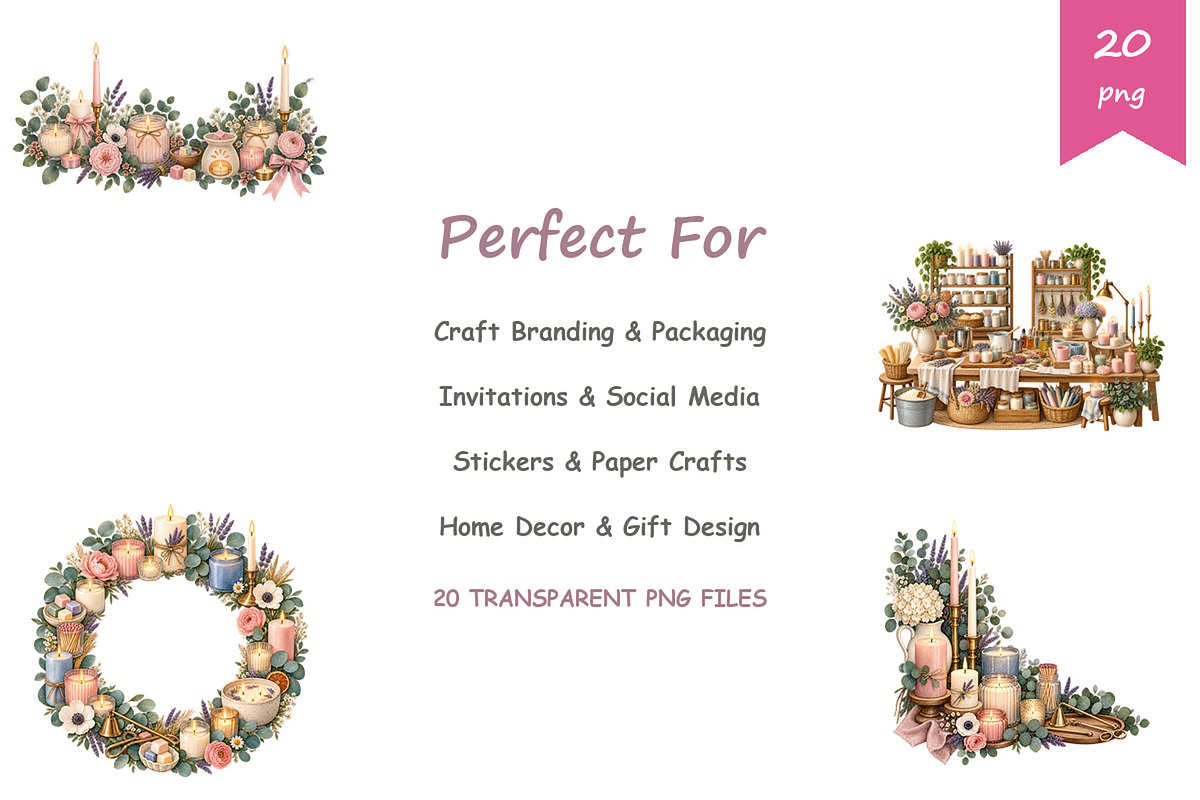 Watercolor Candles Clipart, a Decorative Illustration by BerryPieArt (Photo 4 of 4)