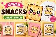 Kawaii Snacks Clipart PNG Collection, a Food Illustration by QM_ART (Thumbnail 3 of 4)
