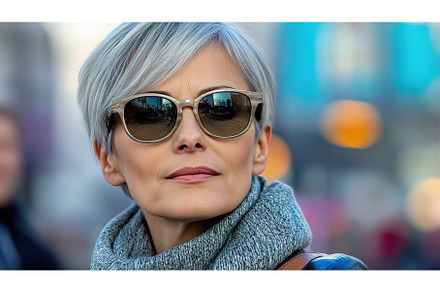 Middle aged woman with silver hair, a Person Photo by Lermont51