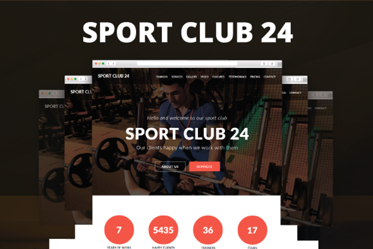 Sport Club 24 - Sport Muse Template, a Landing Page Template by Vladimir Chernyshov (Photo 1 of 5)