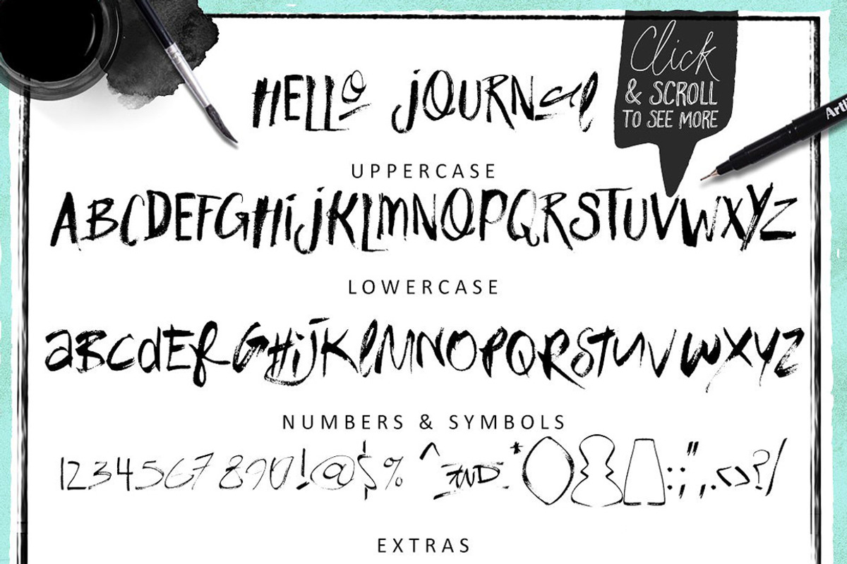 Hello Journal Font preview 2