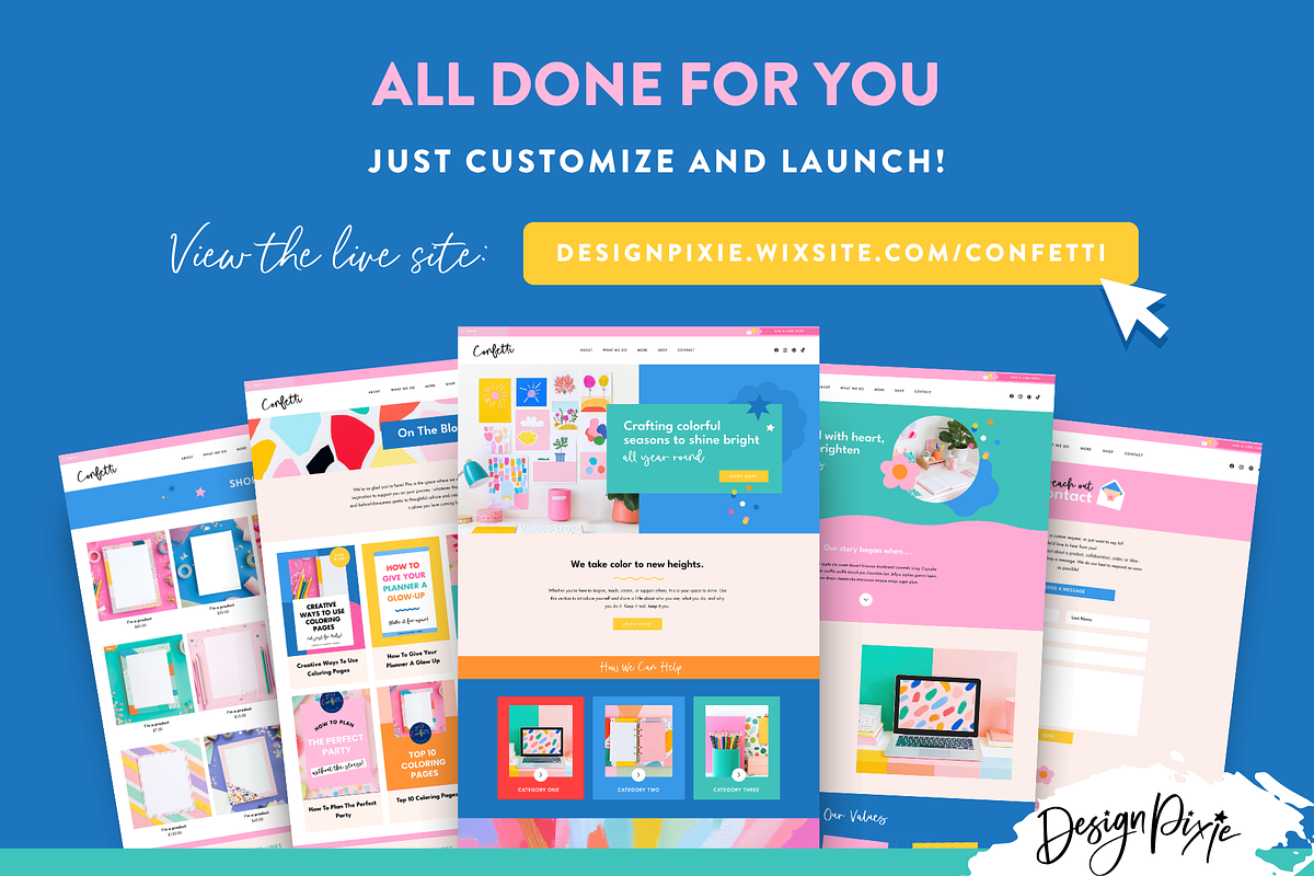 Colorful Wix Website Template, a Wix Template by Design Pixie (Photo 5 of 9)