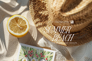 SUMMER BEACH Stationery Card Mockups