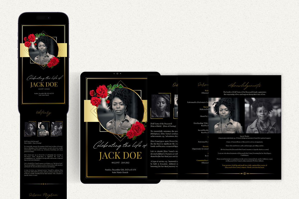 Funeral Program Template I Canva, an Invitation Template by The Social Stuff (Photo 6 of 10)
