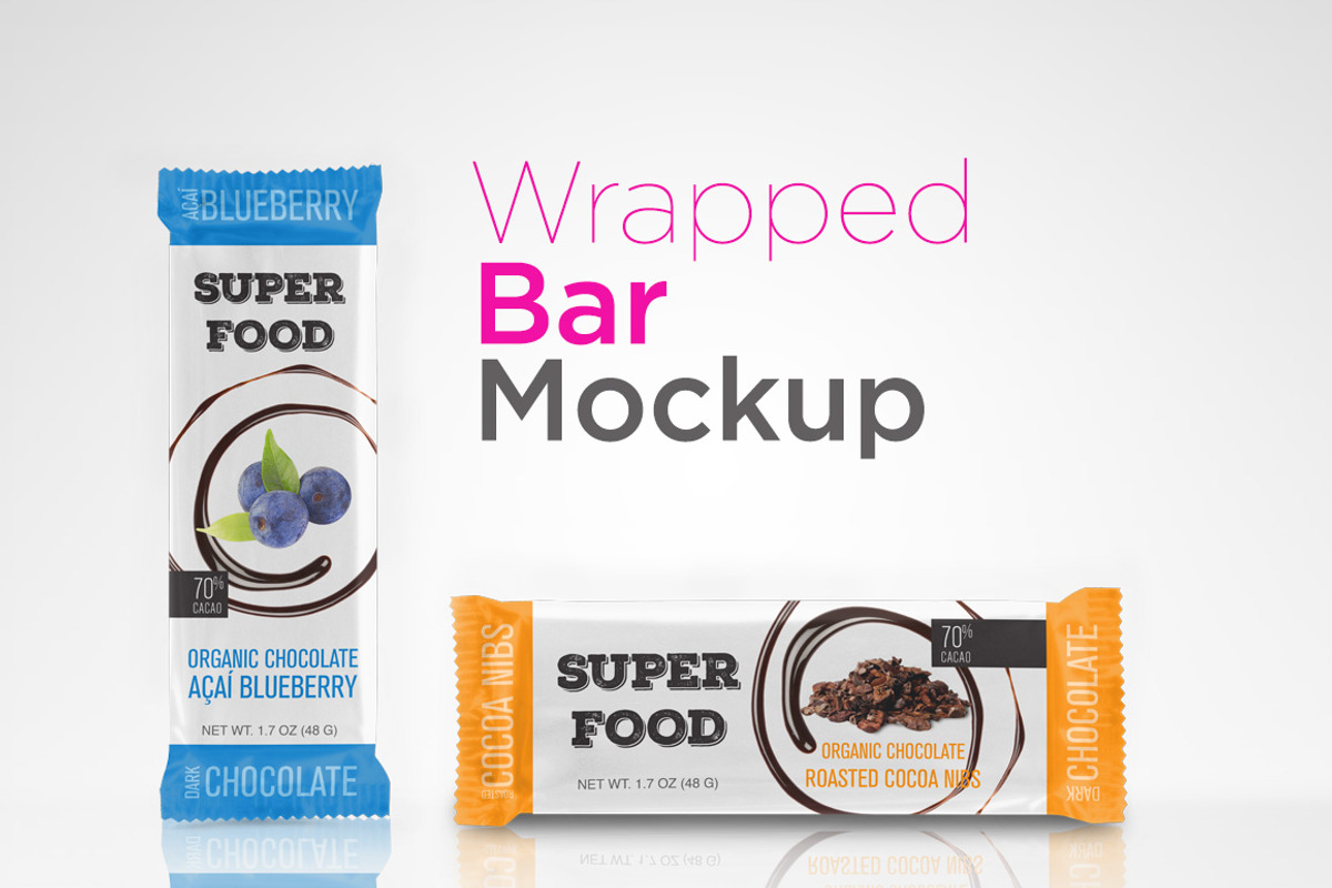 Bar Wrapper Mockup, a Packaging Mockup by Robby Bucarey (Photo 1 of 3)