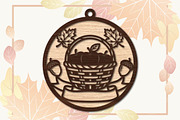 Autumn Apple Basket Laser Cut SVG, an Object Graphic by DreamPrint404 (Thumbnail 2 of 3)