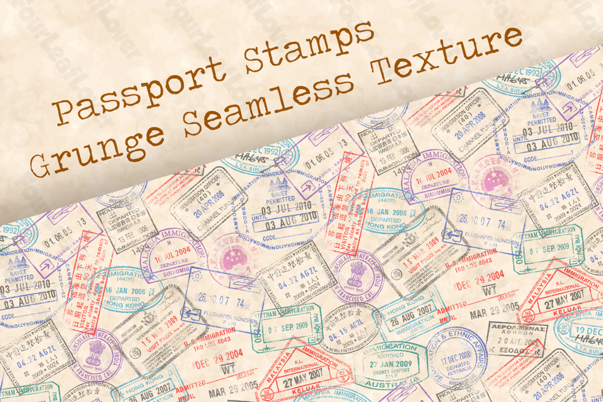 Passport Stamps Seamless Texture