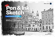 Pen and Ink Sketch Photoshop Action, an Action Add-On by Shovajit (Thumbnail 1 of 17)