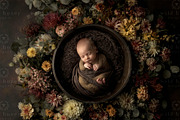 Newborn Flowers Digital Backdrop, a Layer Style Add-On by Wild Honey Design Co. (Thumbnail 1 of 2)