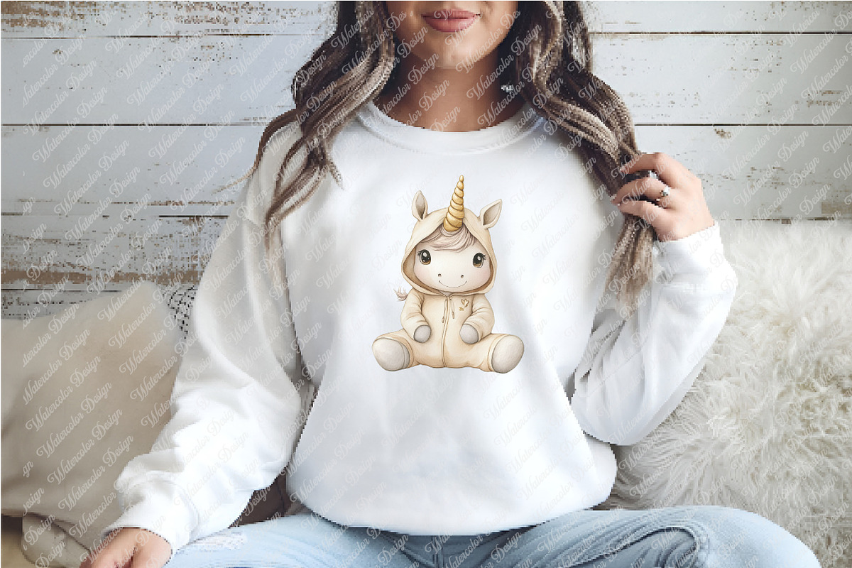 Neutral Unicorn Clipart, an Illustration by Watercolor design (Photo 10 of 12)