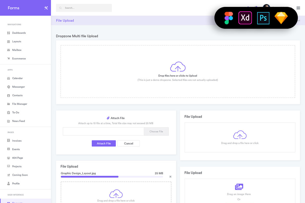 Forms Widgets Dashboard UI Kit, an App Template by 3djagan