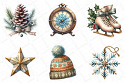 Winter Charm Watercolor Clipart, an Illustration by DreamPrint404 (Thumbnail 4 of 5)