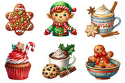Watercolor Gingerbread Clipart, an Illustration by CreationArt (Thumbnail 2 of 5)