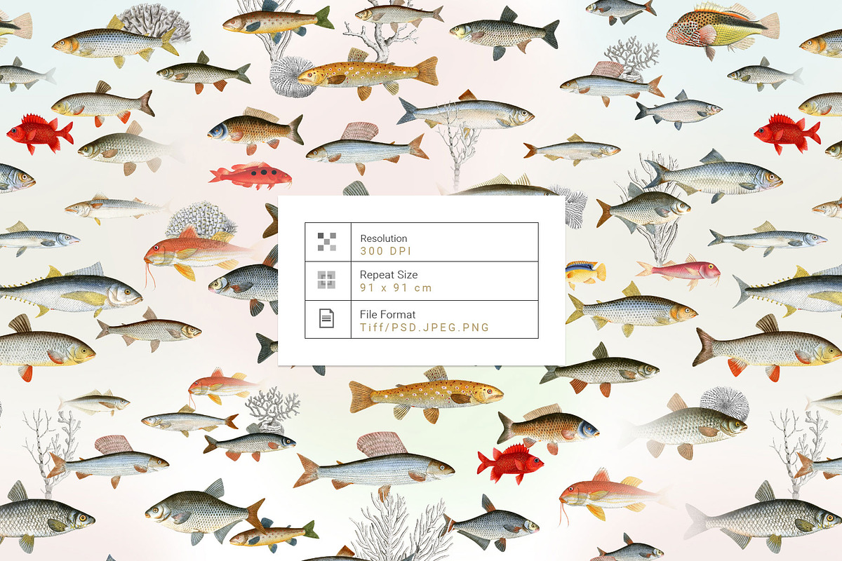 Fish seamless repeat Pattern designs!
