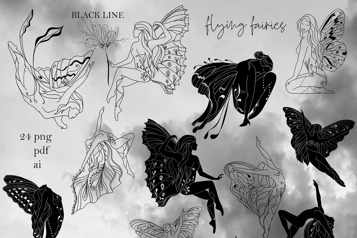 NIGHT MAGIC butterflies women flora, an Animal Illustration by ArtOLB (Photo 8 of 14)