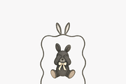 Easter Black Bunny Clipart Set, a Seasonal Illustration by Pati Paints (Thumbnail 4 of 9)