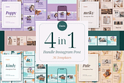 4 in 1 Bundle Instagram Post - Canva, a Social Media Template by Nusa Space (Thumbnail 1 of 9)