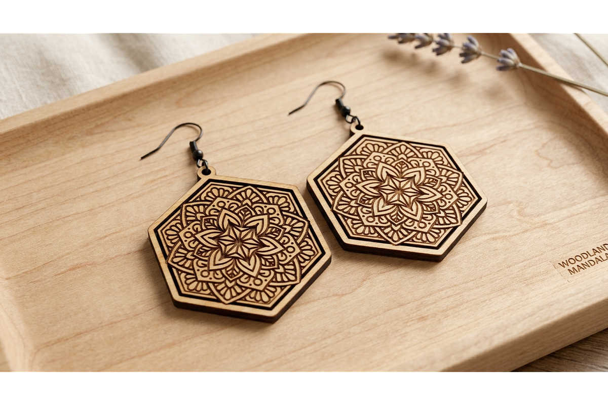 Mandala Earring Vector, an Object Graphic by hafijul (Photo 4 of 11)