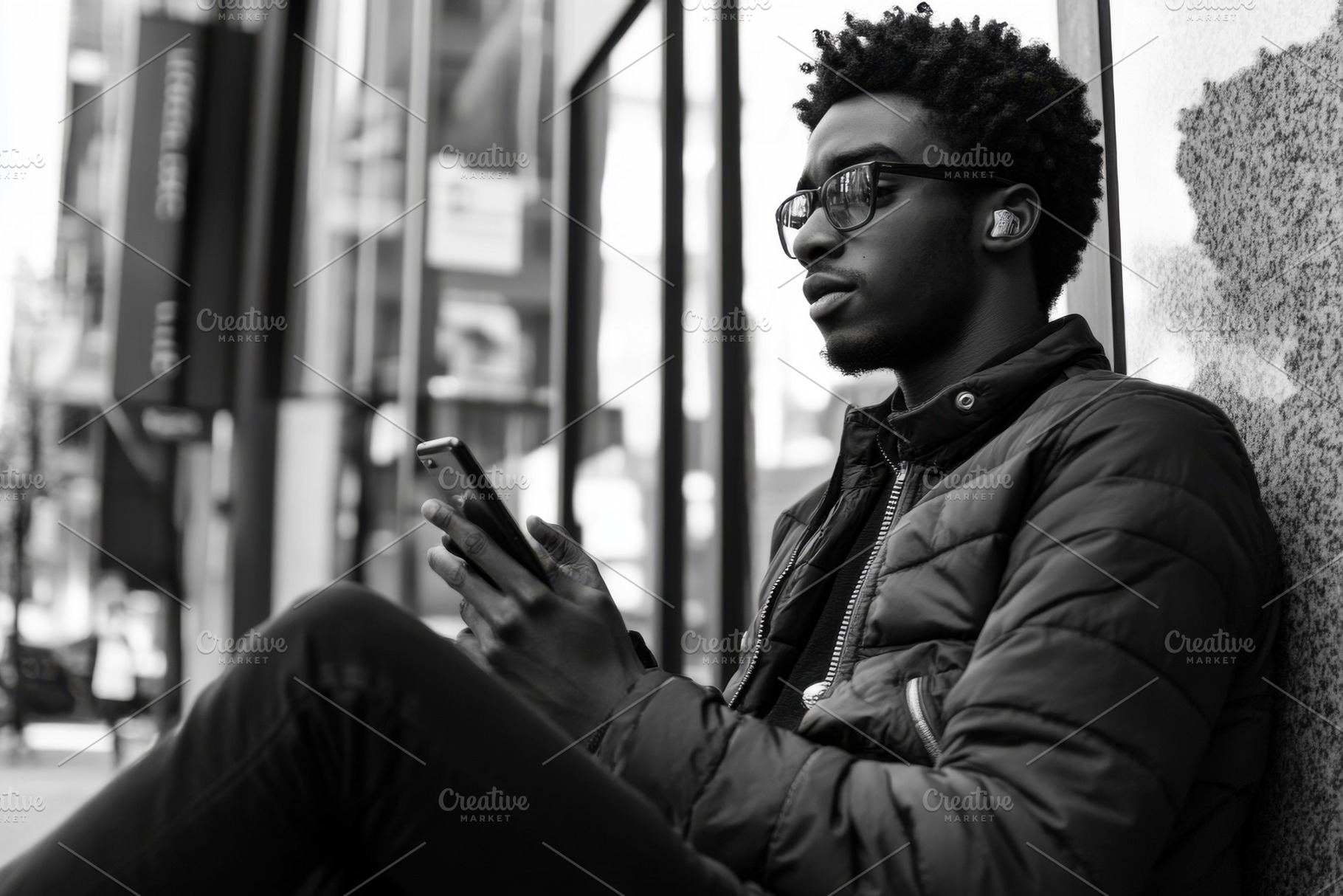 Young Black man sitting on a park be, a Photo by Iftikhar Alam