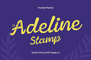 CS Adelina Stamp, a Script Font by Craft Supply Co. (Thumbnail 1 of 8)