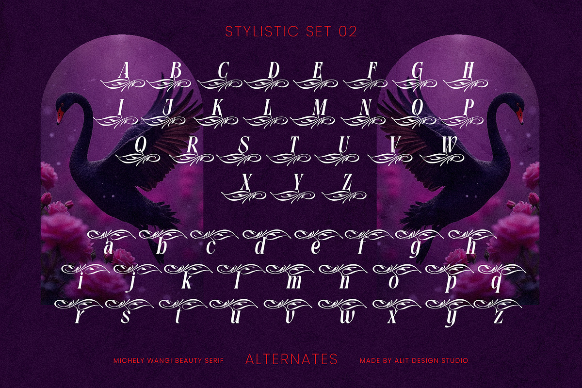 Michely Wangi Elegant Swan Serif, a Serif Font by alit design (Photo 7 of 20)