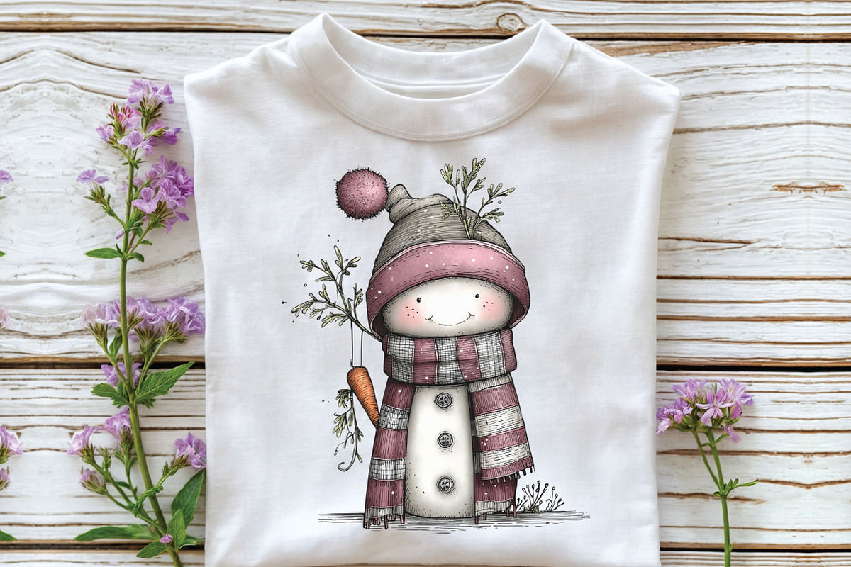 Whimsical Christmas Snowman Clipart, an Illustration by CraftArtStudio (Photo 4 of 6)