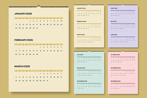 Modern Minimalist 2026 Calendar, a Stationery Template by MightyDesign