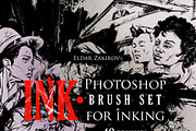 INK. 40 Photoshop Brushes for Inking, a Brush Add-On by Eldar Zakirov's (Thumbnail 3 of 13)