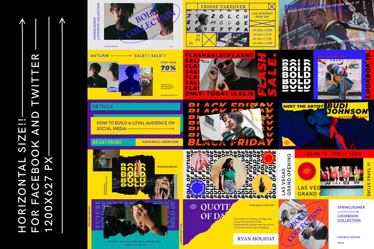 BOLD-Social Media Brand Templates, a Social Media Template by Invasi Studio (Photo 7 of 12)