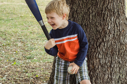 Boy with Bat and Ball Making a Face preview 6