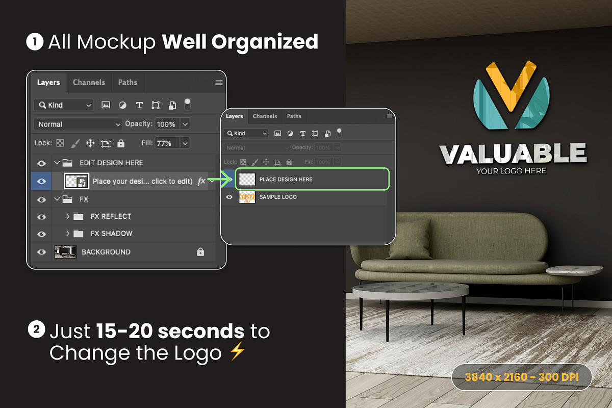 Modern Office Logo Mockup - PSD, a Product Mockup by Ayy (Photo 2 of 16)