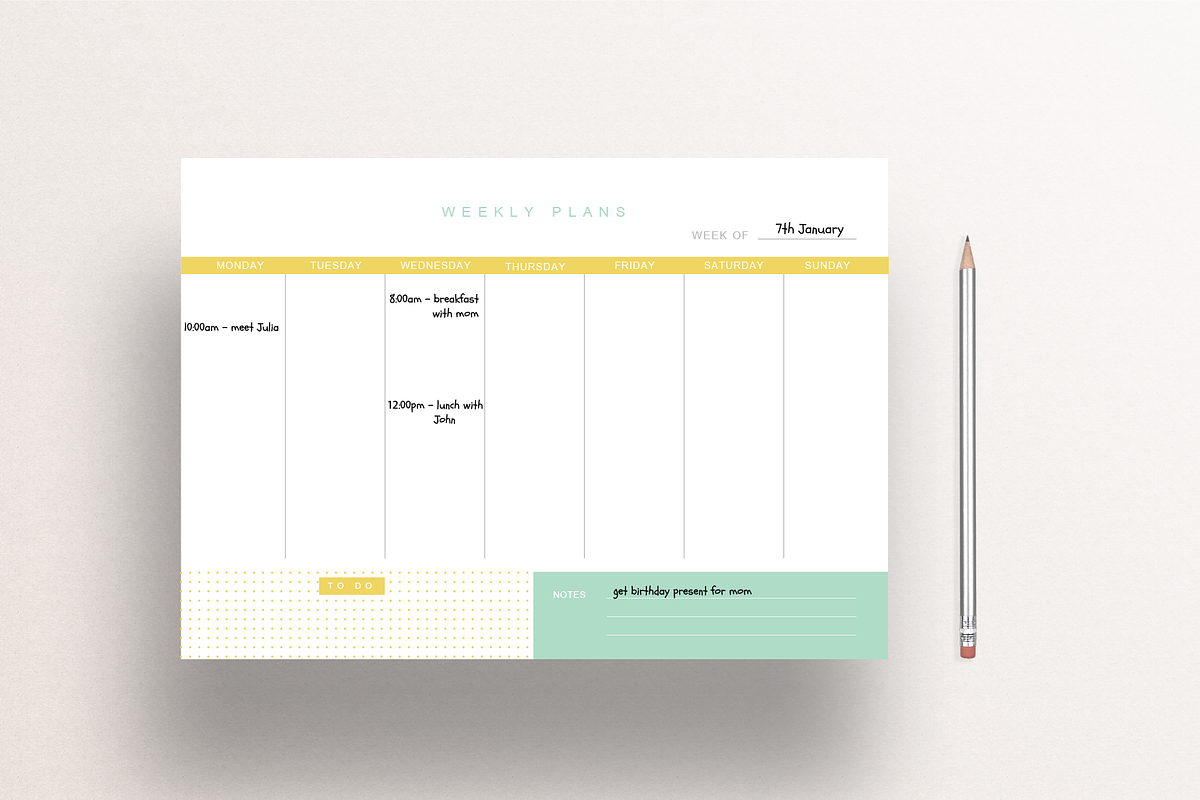 Printable Planners BUNDLE 2020, a Stationery Template by Suphansa (Photo 4 of 17)