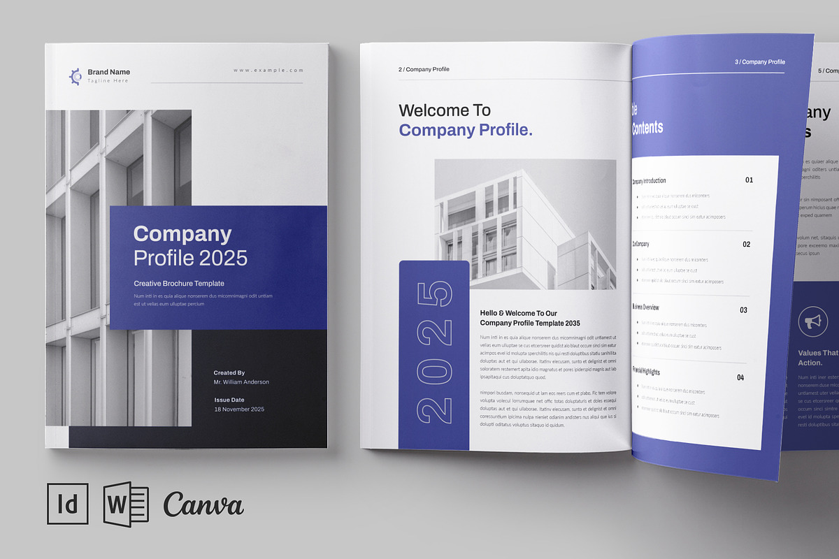 Company Profile | Word & Canva