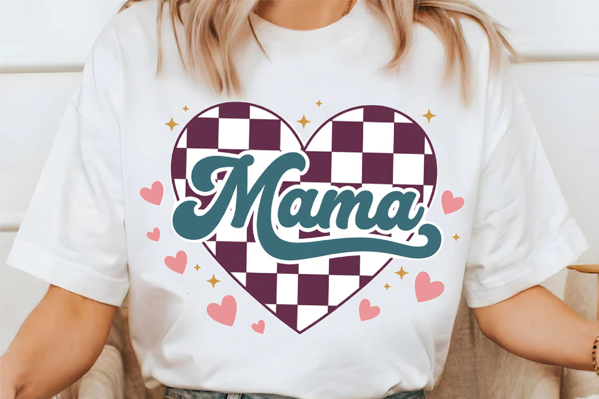 Mama Checkered Heart PNG, Valentines, an Illustration by designcity5 (Photo 3 of 9)
