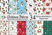 Christmas Pattern Digital Paper, a Pattern Graphic by Canvas Craft (Thumbnail 1 of 4)