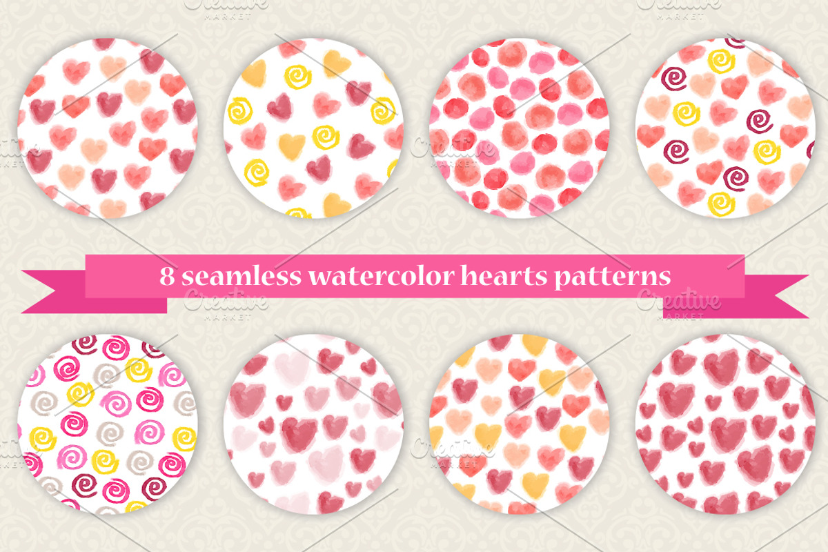 Set of 8 Valentine's Day patterns, a Pattern Graphic by Alenarozova (Photo 1 of 3)