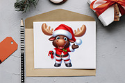Christmas Santa Moose Clipart, an Illustration by RobertsArt (Thumbnail 5 of 7)