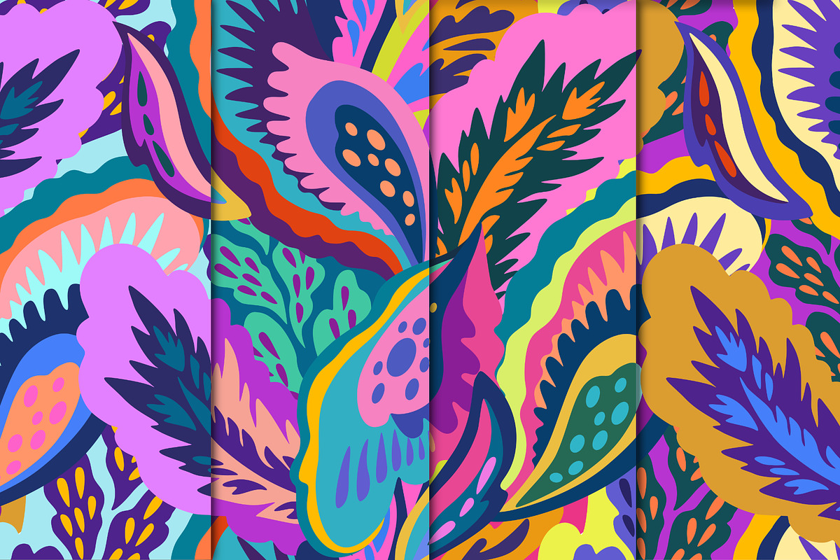 Psychedelic seamless patterns, a Pattern Graphic by Robusta (Photo 2 of 6)