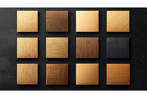 Twelve square samples of metallic, an Illustration by Sergey Kotenev