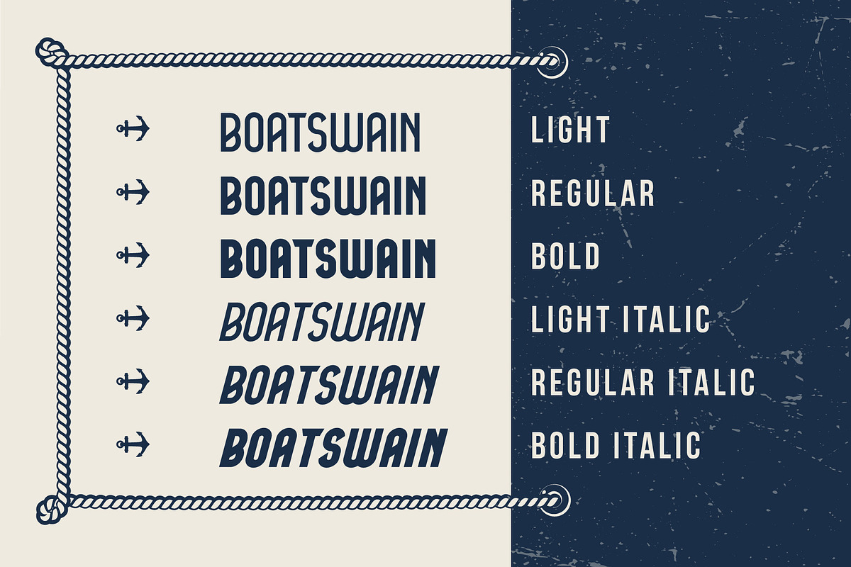 Boatswain Fonts Family + Extras preview 3