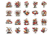 Whimsical Hearts Clipart, an Illustration by SinaCreation (Thumbnail 2 of 11)