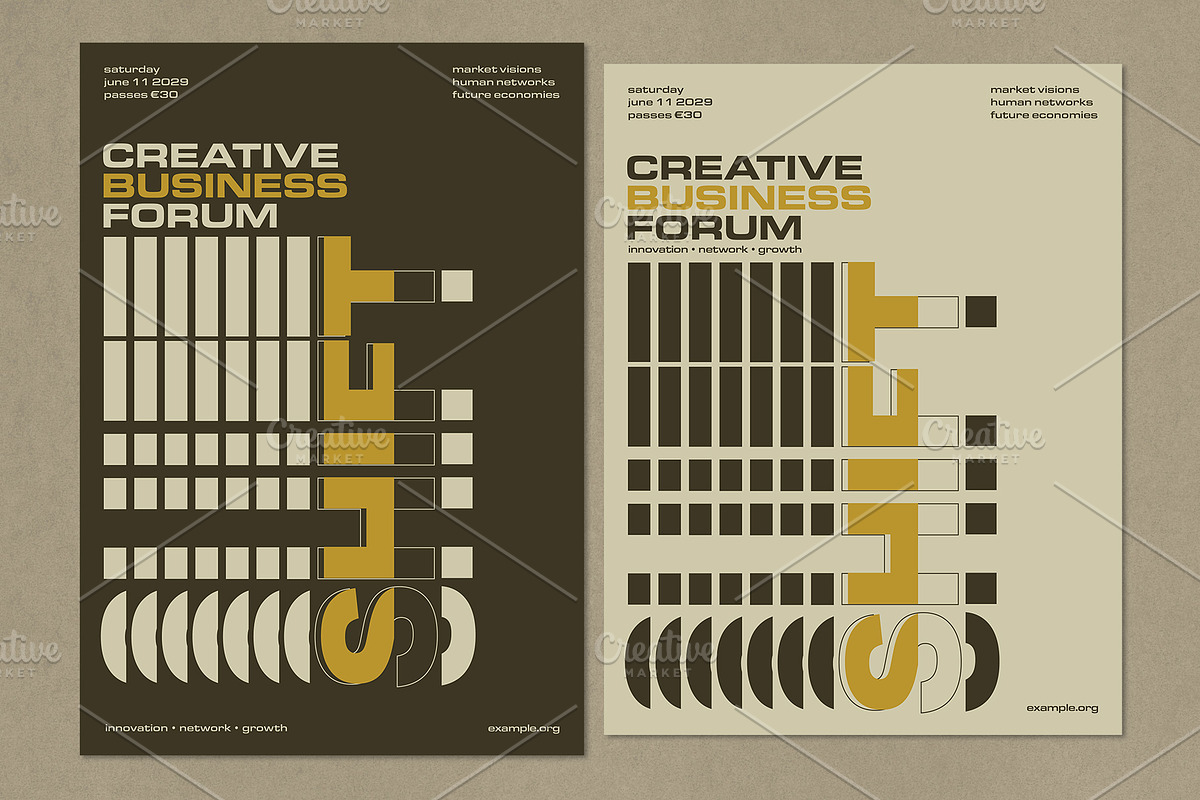 Stacked Typography Poster Set, a Poster Template by Black Cat Studio (Photo 3 of 4)