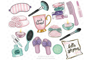 Spa Relax Pamper Clip Art, Makeup