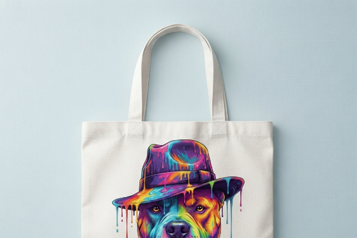 Colorful Pitbull Fedora Art, a Shirt Mockup by Vector Stall (Photo 14 of 15)