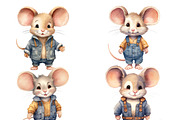 Watercolor Cute Mouse Clipart, an Animal Illustration by Design Scotch (Thumbnail 5 of 7)
