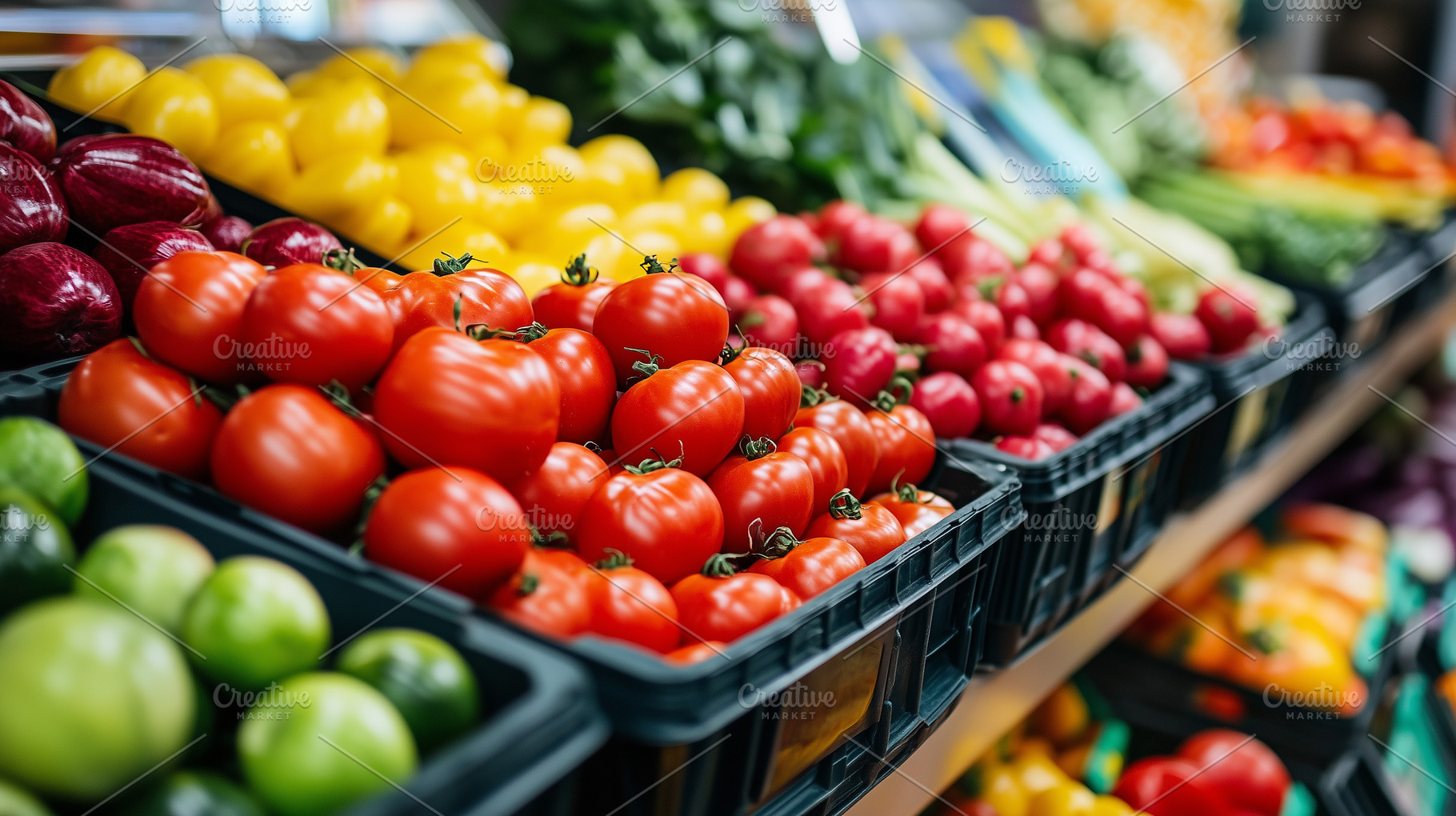 Fresh vegetables on a market stall, a Food & Drink Photo by MistyDay