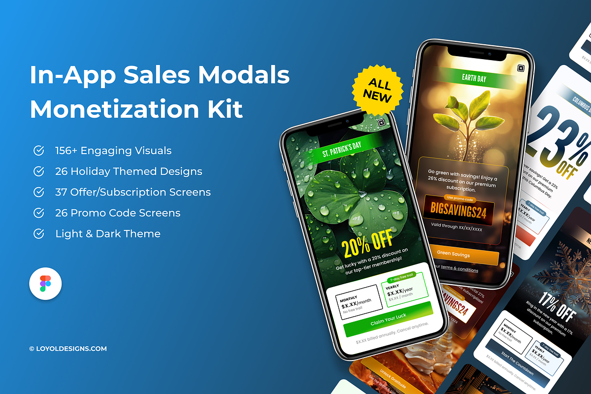 In-App Sales Modals Monetization Kit, a Marketing Template by LoyolDesigns (Photo 1 of 5)