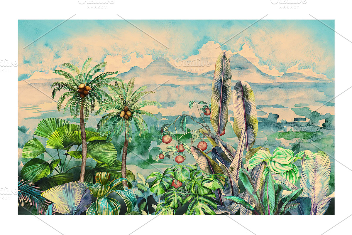 Equatorial. Tropical landscape, a Background Graphic by emeraldthue (Photo 14 of 17)