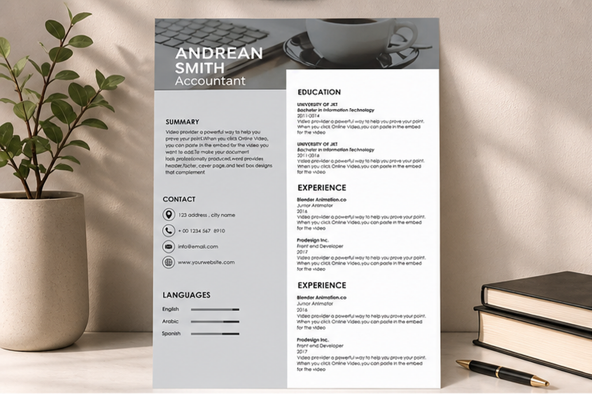 MODERN RESUME TEMPLATE (R14), a Resume Template by dulchaer29 (Photo 1 of 3)